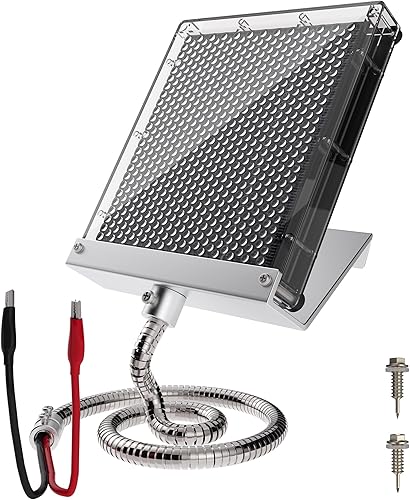 Cargador de batería de panel solar de 12 V para alimentador de ciervos, panel solar impermeable de 1.7 W con soporte de montaje y clips de cocodrilo