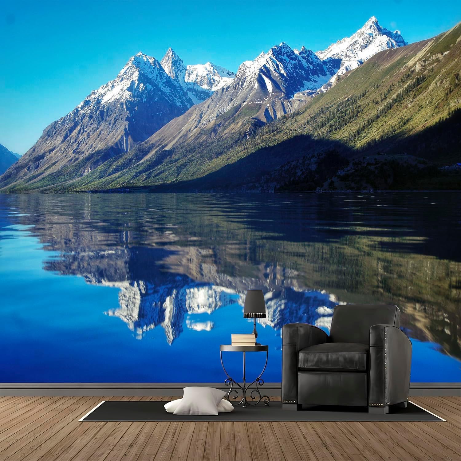 Papier Peint Panoramique Montagne Effet Trompe l'Oeil 3D Premium 450x315