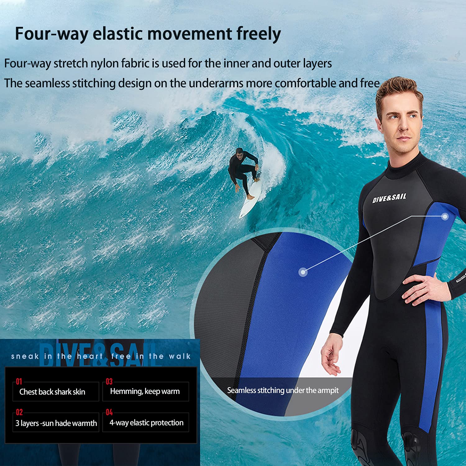 FAXIOAWA Muta Intera in Neoprene da 3 mm per Donna, Costume Intero da Triathlon per Il Corpo Addensato Caldo Muta da Immersione per Il Surf Snorkeling Pesca Subacquea