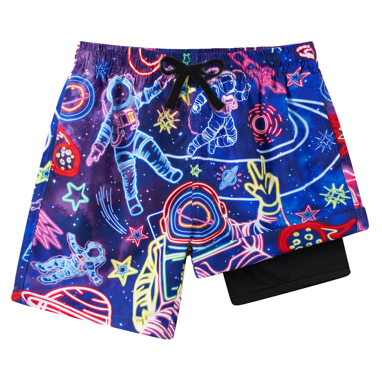 ALISISTER Badeshorts Jungen Badehose Kinder mit Kompressionsliner Schnelltrocknend Schwimmhose Boxershorts 6-14 Jahre