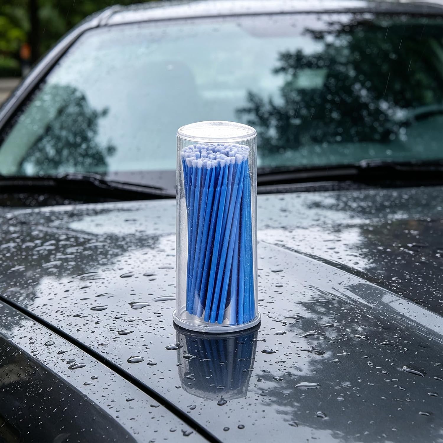 300Pcs Small Paint Brushes for Touch Up - Fine Tip Swabs for Automotive Paint Chip Scratch Repair - Disposable Painting Applicators with 2mm Heads