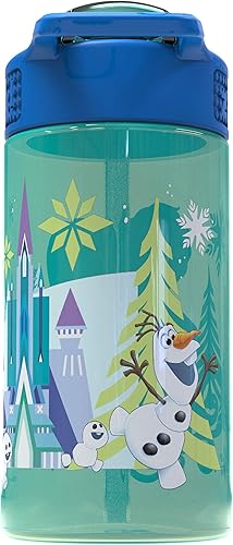 Miniatura 6 de Zak Designs Disney Frozen 2 - Cubierta de boquilla para niños y asa de transporte integrada hecha de plástico, diseño de botella de agua a prueba