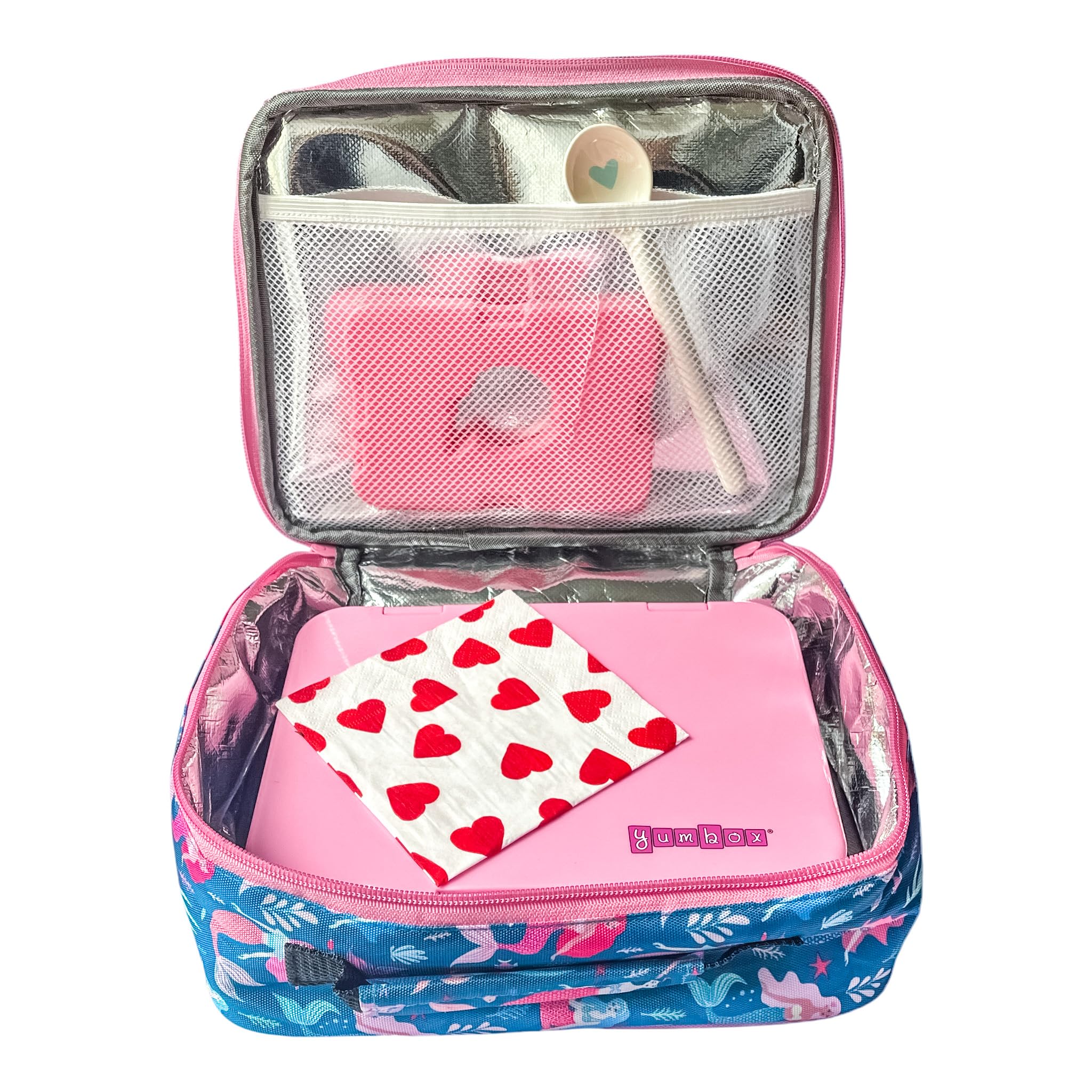Yumbox Prêt Boîte à bento en acier inoxydable avec couvercle anti-fuite, plateau adapté aux sandwichs (Versailles Rose)
