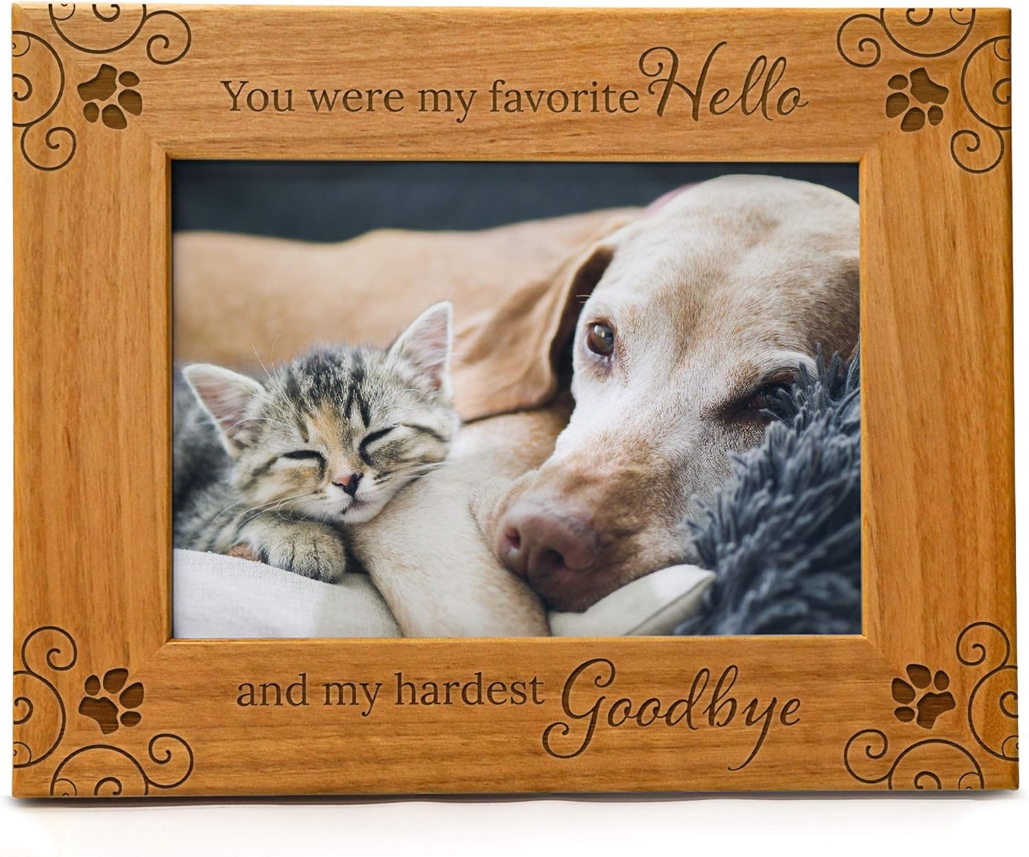 Pet Memorial Picture Frame | You Were My Favorite Hello And My Hardest Goodbye| Gifts for Dog Lovers, Pet Loss Gifts, Condolence for Animal Lovers for Birthday, Christmas - 5x7 Photo Frame, Vertical