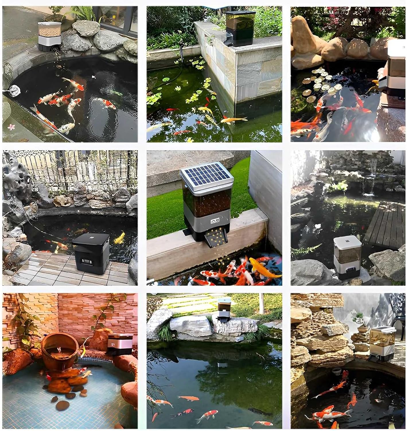 Automatic Electrical Fish Timer Feeder,120° Dispersed Feeding Design,Support Solar Charging,Aquarium Tank Timer