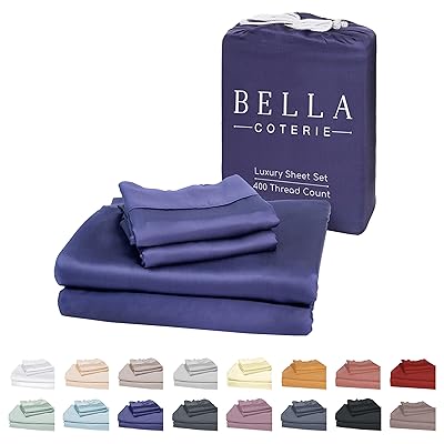 Bella Coterie Luxury Bamboo Viscose Queen Size Sheet Set | 100% Organically Grown | Ultra Soft | Cooling for Hot Sleepers | 18" Deep Pocket [Mocha]