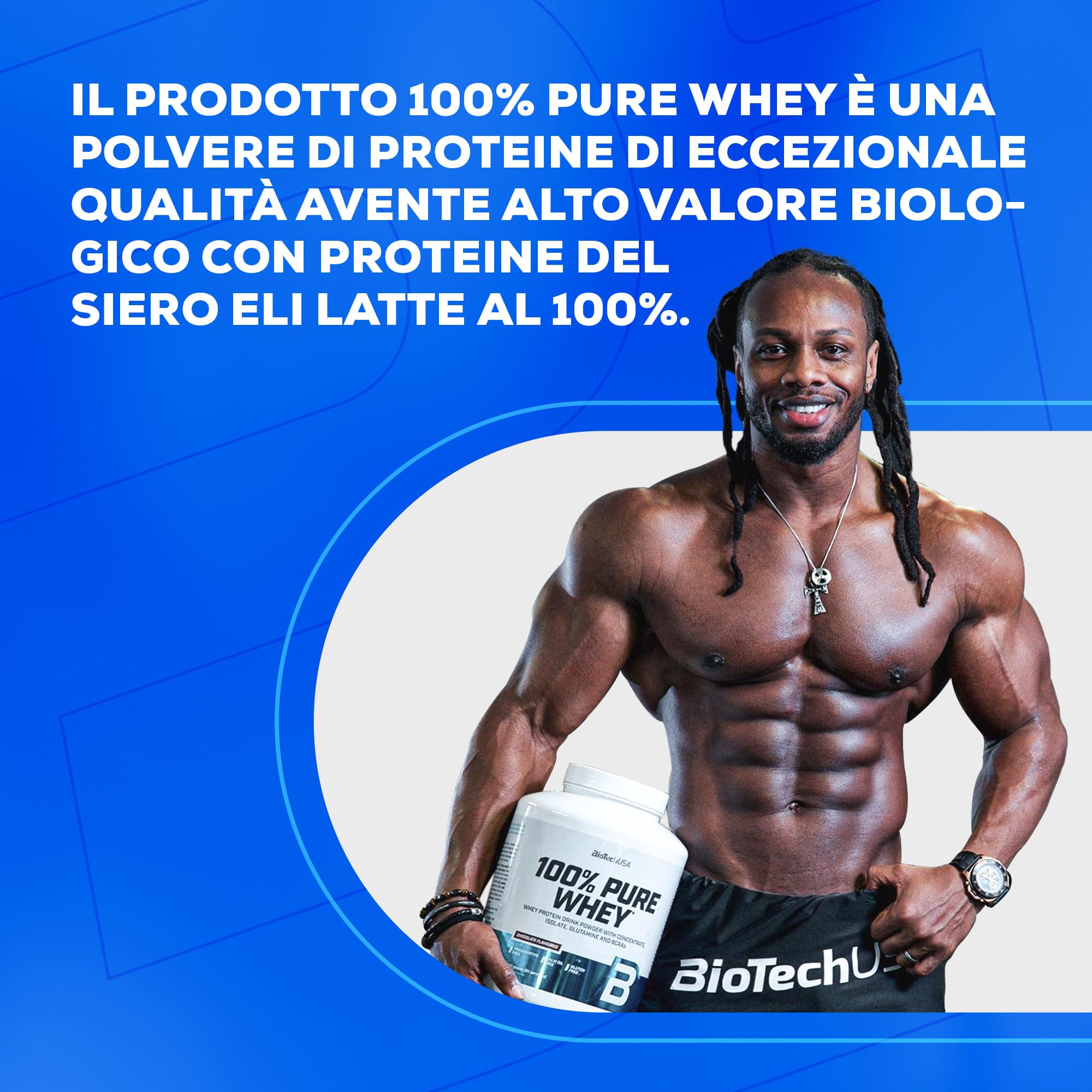 BioTechUSA 100% Pure Whey Complesso proteico del siero di latte con bromelina, aminoacidi, senza zuccheri aggiunti, senza olio di palma e con edulcorante, 1 kg, Cioccolato