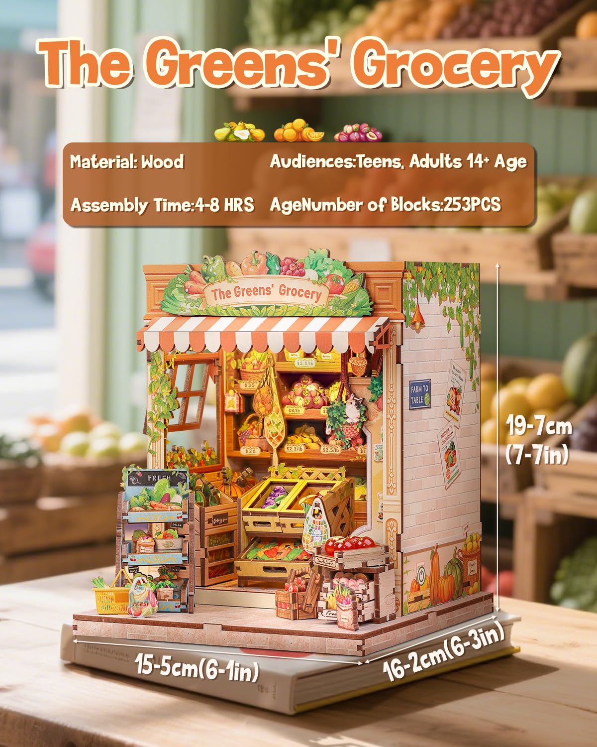 CUTEBEE Book Nook Kit, Miniature Dollhouse with LED Light, 3D Wooden Puzzle Bookend - Image 2