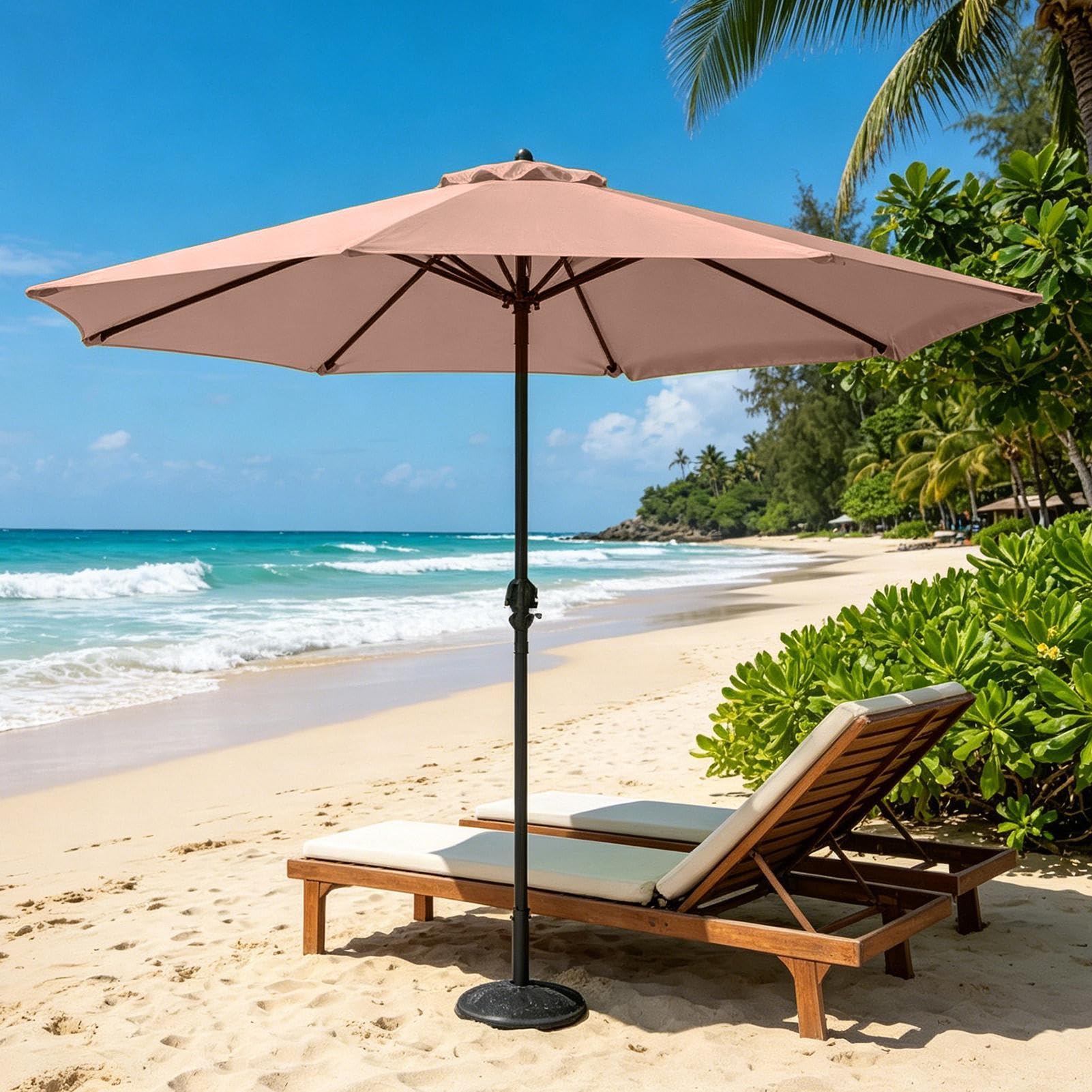 Toile de rechange pour parasol d'extérieur Toile Imperméable 8 Baleines