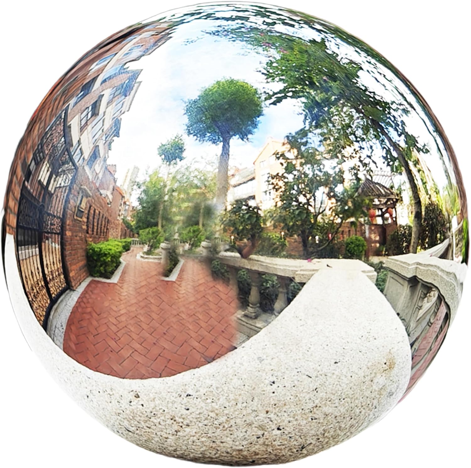 Gazing Ball Stainless Steel Gazing Globe Mirror Reflective Garden Sphere Floating Pond Balls Gazing Ball Shiny Home Outdoor Ornament (Blue, 10 inch)