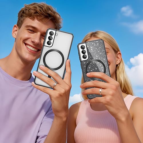 Miniatura 8 de ATUMP Funda para Samsung Galaxy S21 compatible con MagSafe, tarjeta con purpurina y 2 protectores de pantalla HD nunca amarillenta, funda delgada y