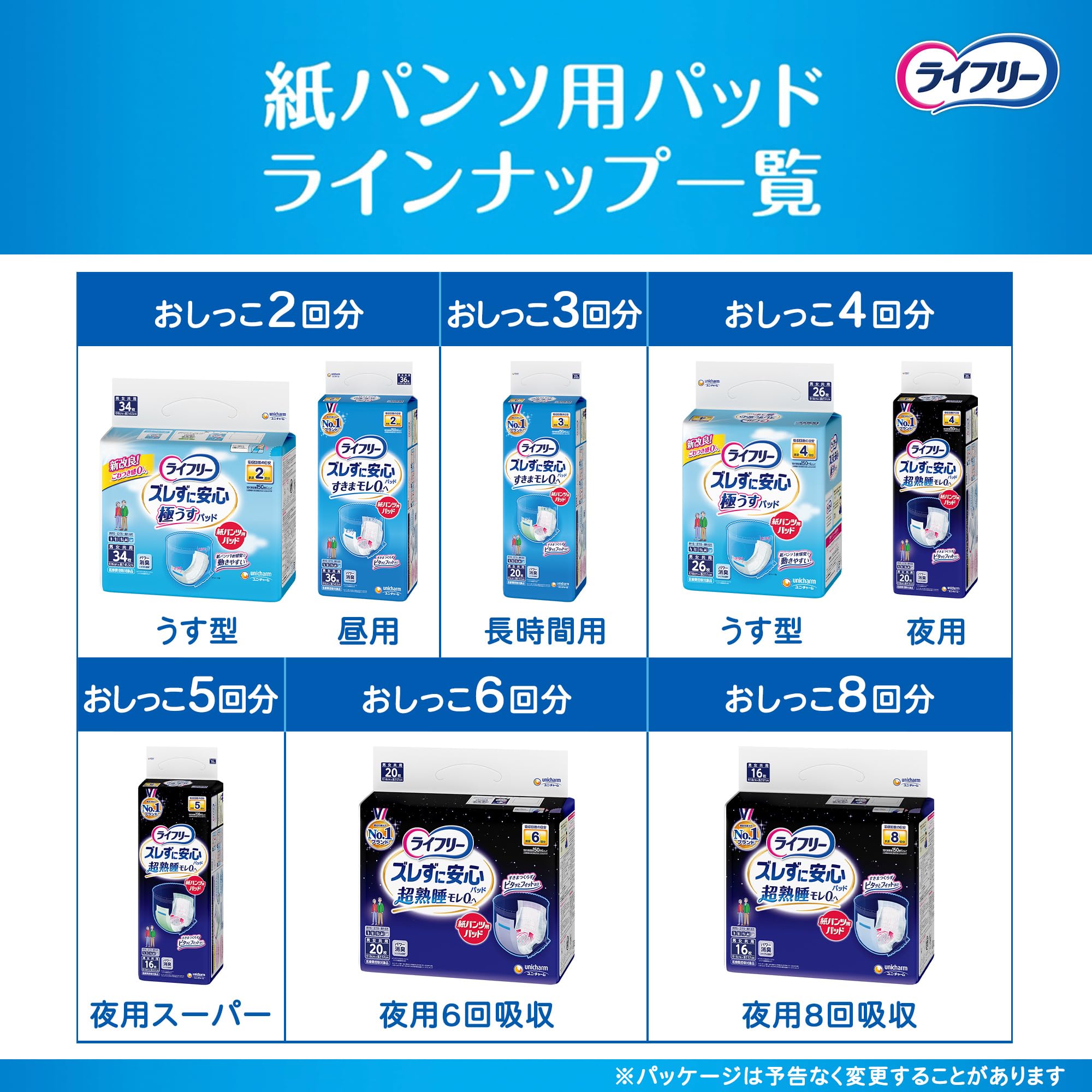 Amazon.co.jp: ライフリー ズレずに安心 紙パンツ用尿とりパッド 夜用