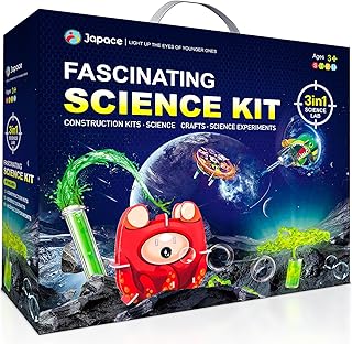 Japace Science Kits for Kids Age 4-6-8, Science Experiments & DIY Motorized Building Kits STEM Toys Chemistry Set for Kids Birthday Gift Ideas for Boys Girls Experiments Enthusiastics