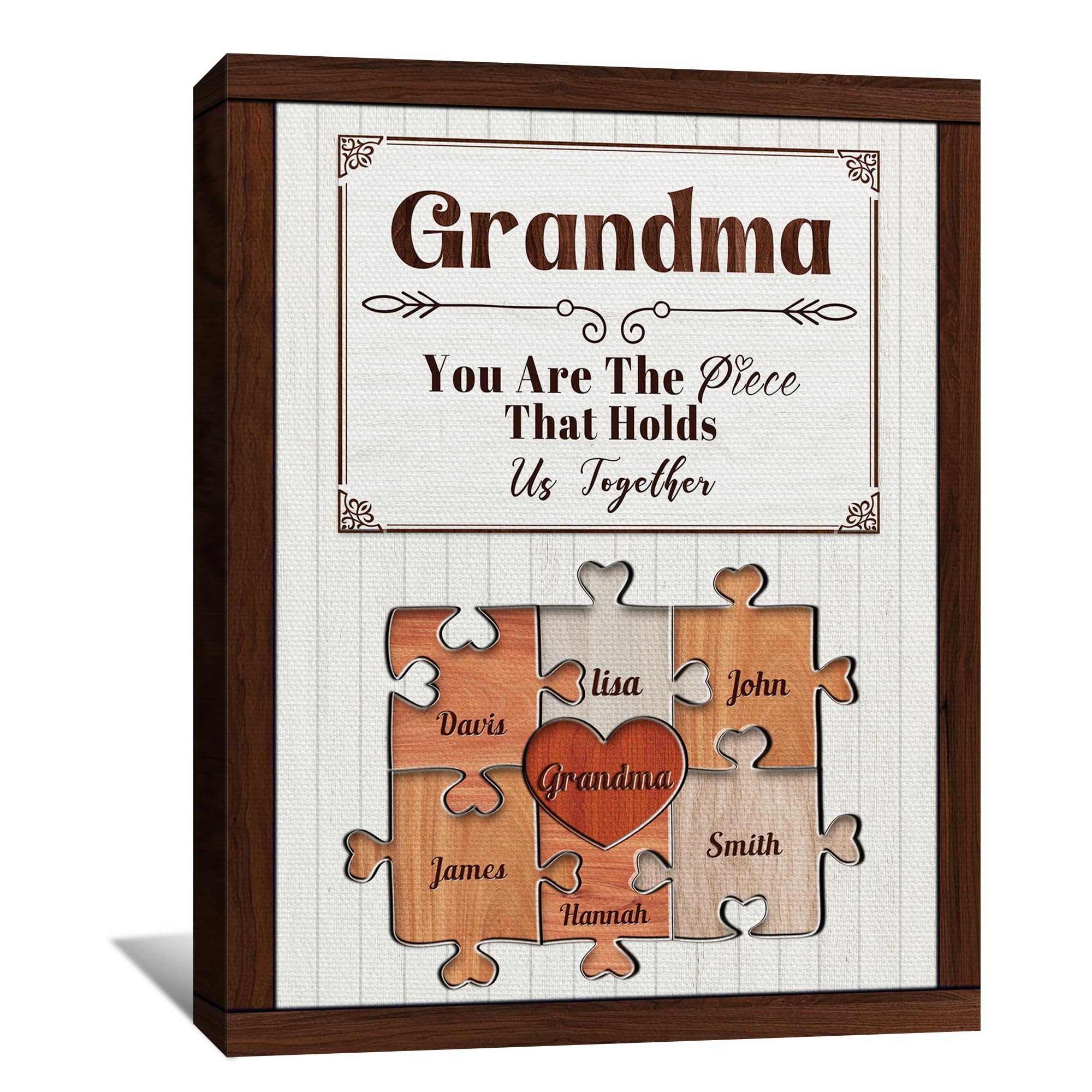 YUNART Personalized Mothers Day Unique Gifts for Mom from Daughter Son, Custom Puzzle Canvas Prints with Name, Customized Birthday, Anniversary