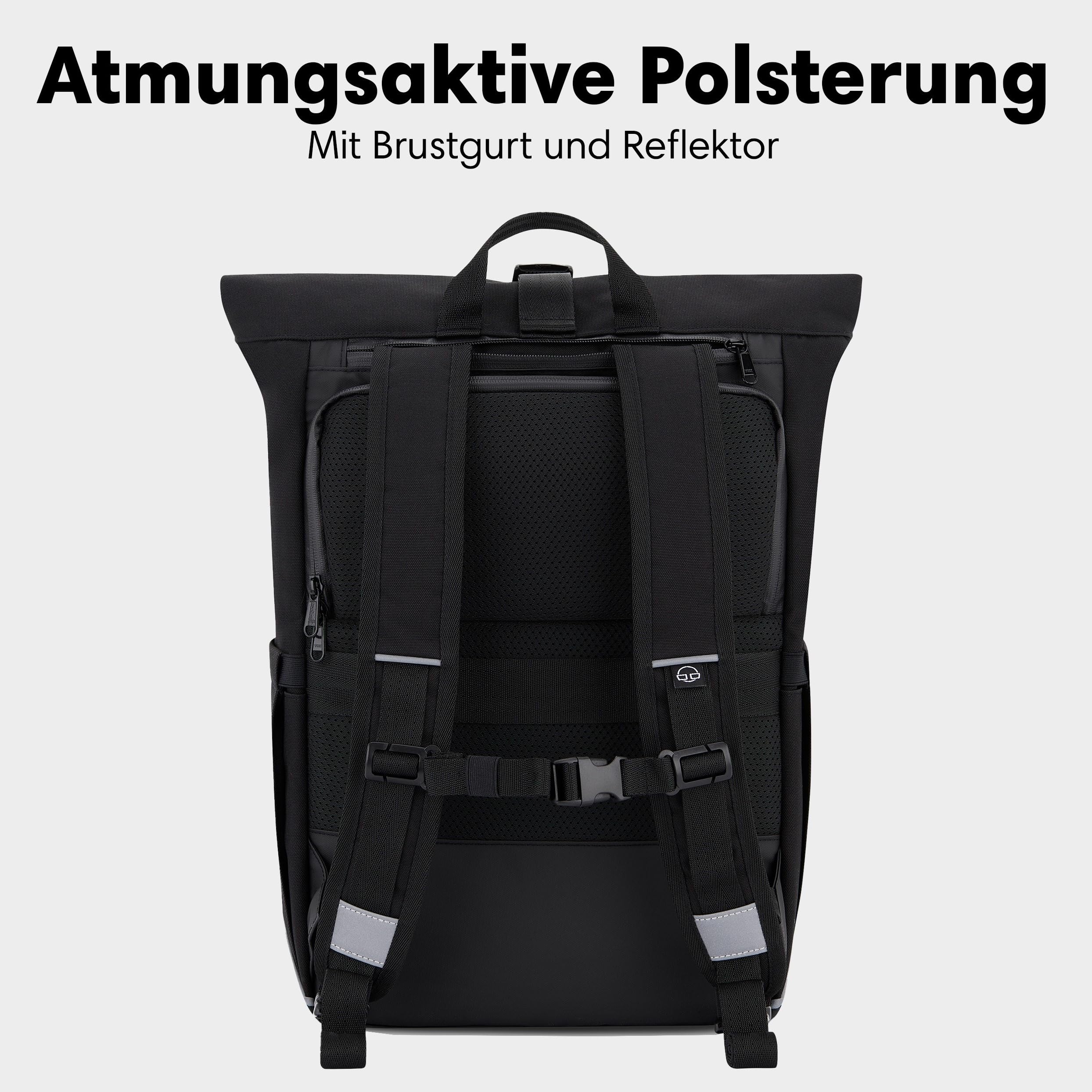 Johnny Urban Fahrradtaschen für Gepäckträger Damen & Herren Schwarz - Robin Medium Bike - 2 in 1 Fahrrad Tasche Rucksack & Gepäckträgertasche Hinten - Wasserabweisend