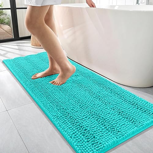 Miniatura 98 de OLANLY Tapetes de baño gruesos de felpilla a rayas de 30 x 20 pulgadas, extra suaves, absorbentes, con parte trasera de goma, se pueden lavar