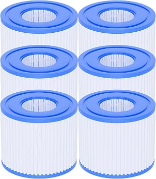AQUALTRA Type VI Hot Tub Filters Cartridge Compatible with Lay-Z Spa, 90352E 58323E 58323 58324 90427E Inflatable Hot Tub Filters 4.2 x 3.1 Inches 6 Pack