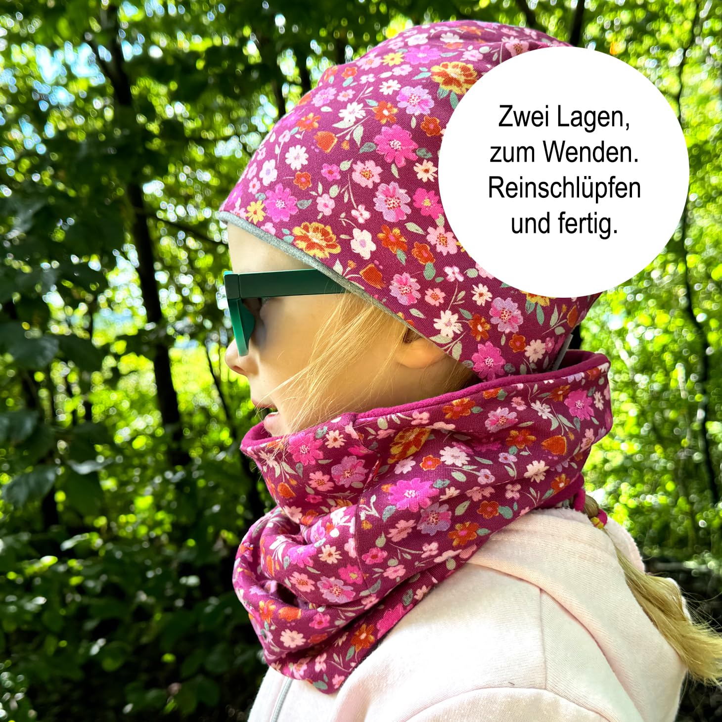 Wollhuhn Maxi Winter 20240201 Cache-cou, écharpe à enfiler, extra longue, pour garçon/fille, de nombreux motifs (LL, doublure en polaire)