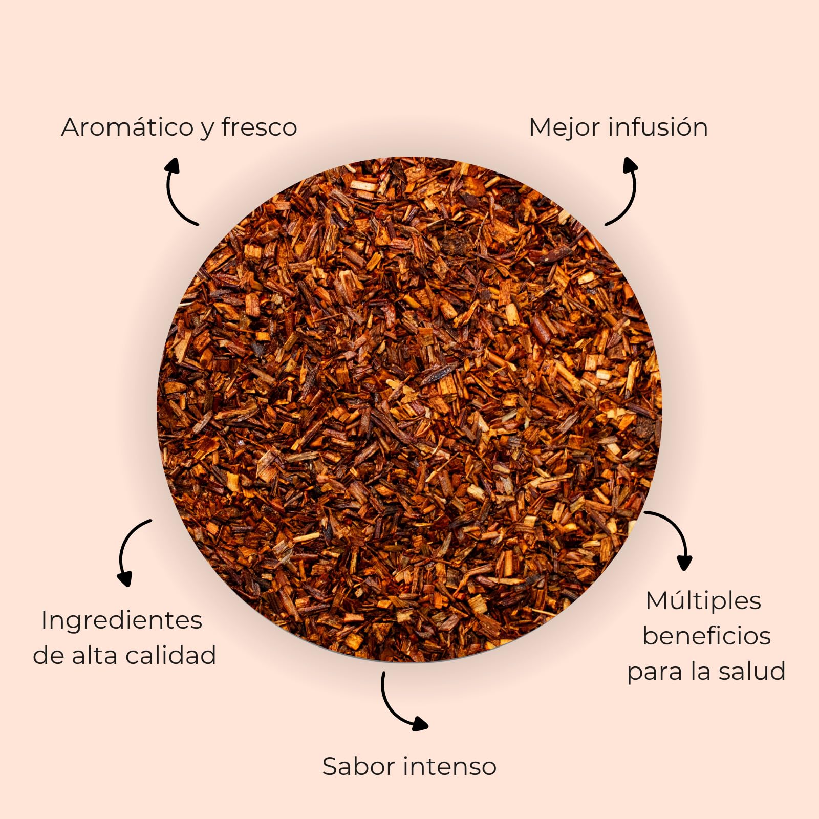 FUSIONATÉ Rooibos Natural a Granel, Lata 100 g de Infusión sin Teína, Relajante y Antioxidante, 100% Natural, Ideal para Niños y Adultos, Deliciosa en Infusión Caliente o Fría