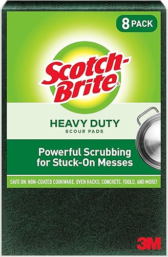 Scotch-Brite - Estropajos resistentes, ideales para herramientas de jardín y parrillas, 8 unidades (paquete de 1), color verde