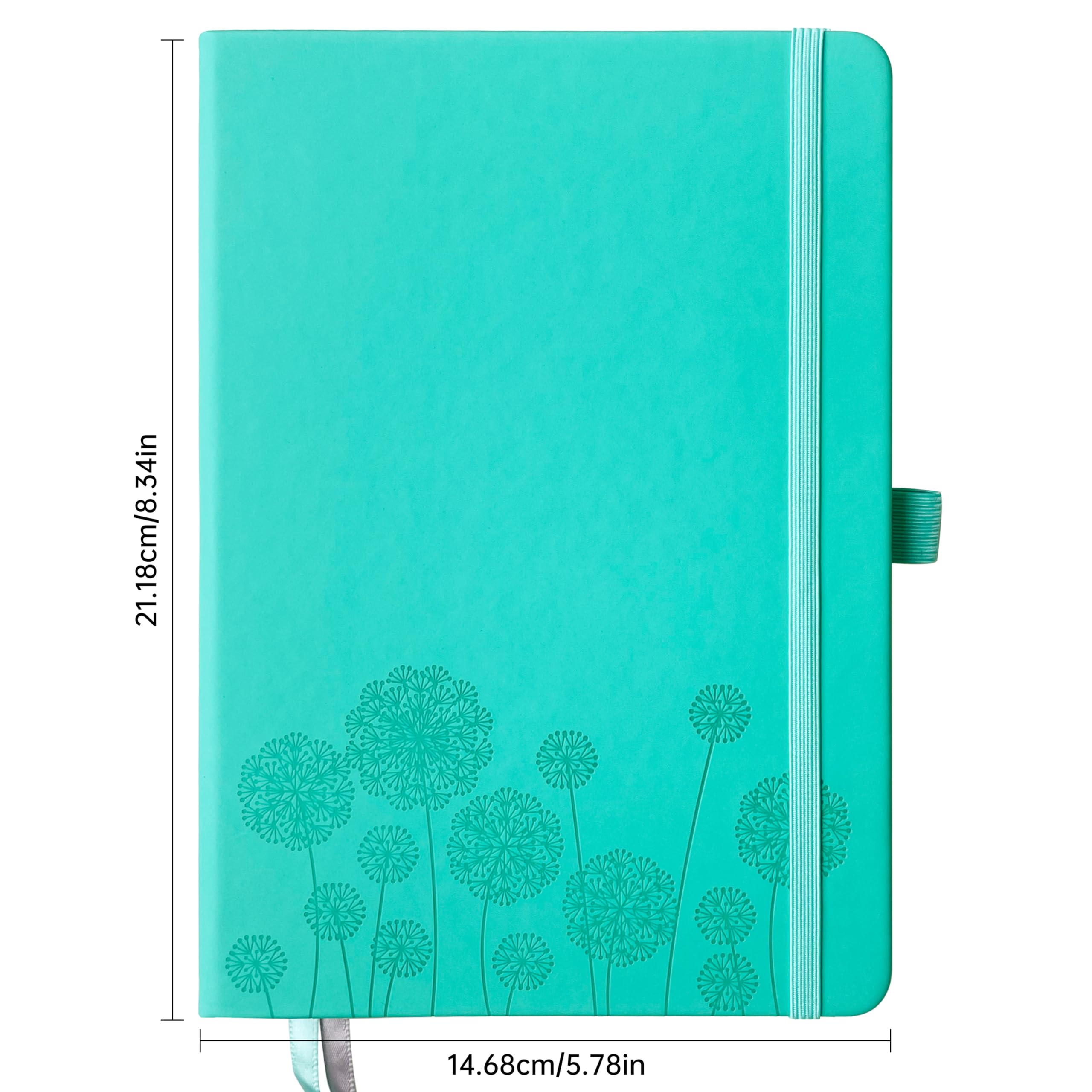 Mlife Notebook Journal for Women,A5 Hardcover Leather Journaling Notebooks for Work,200 Pages Travel Journal for Women Men with Pen Holder and Ribbon,5.78"×8.34"(Blue-green) - Image 2