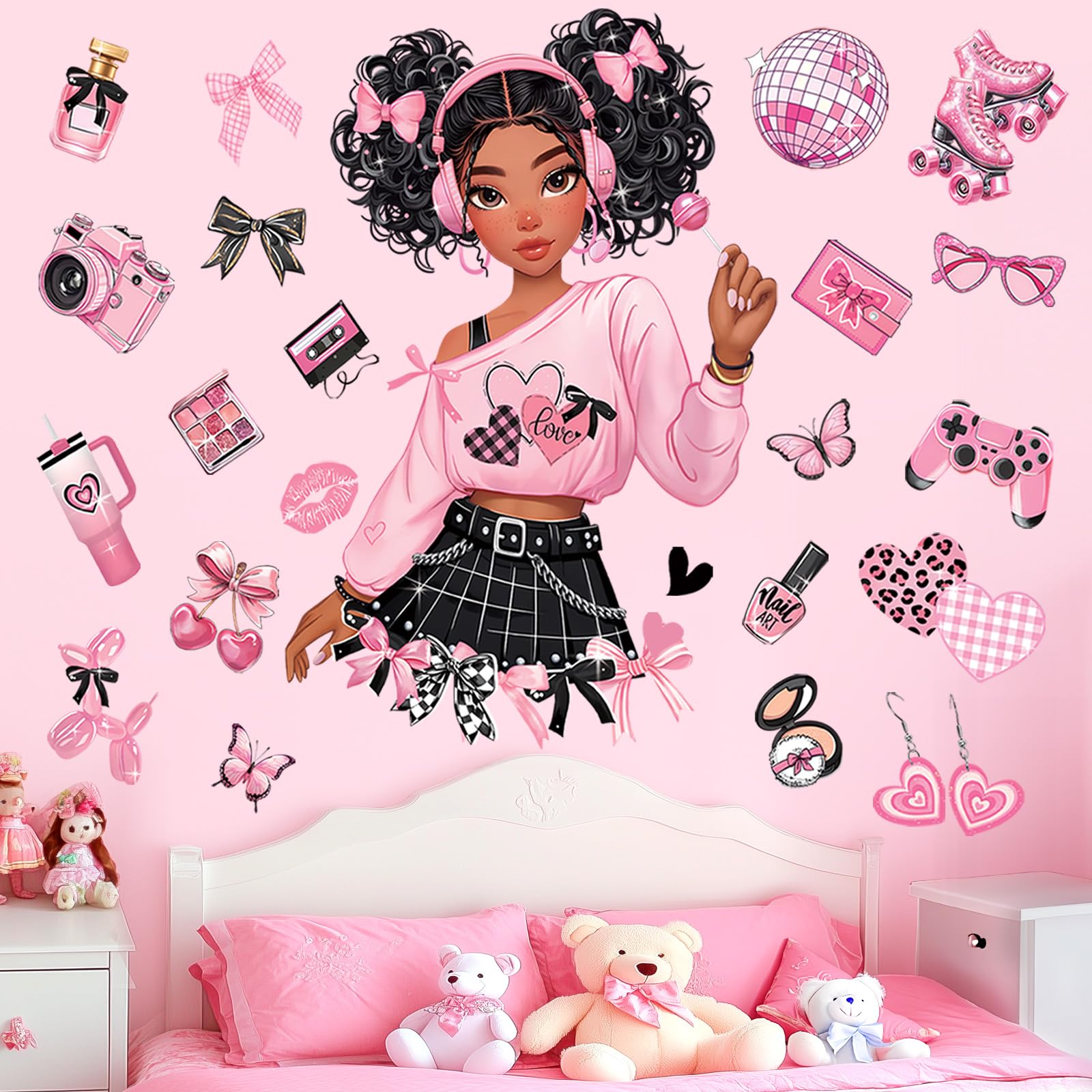 decalmile Adesivi Murali Bambini Farfalla Colorati Adesivi da Parete Farfalla Rosa Decorazione Murale Bambini Asilo Nido Soggiorno Camere Ragazze