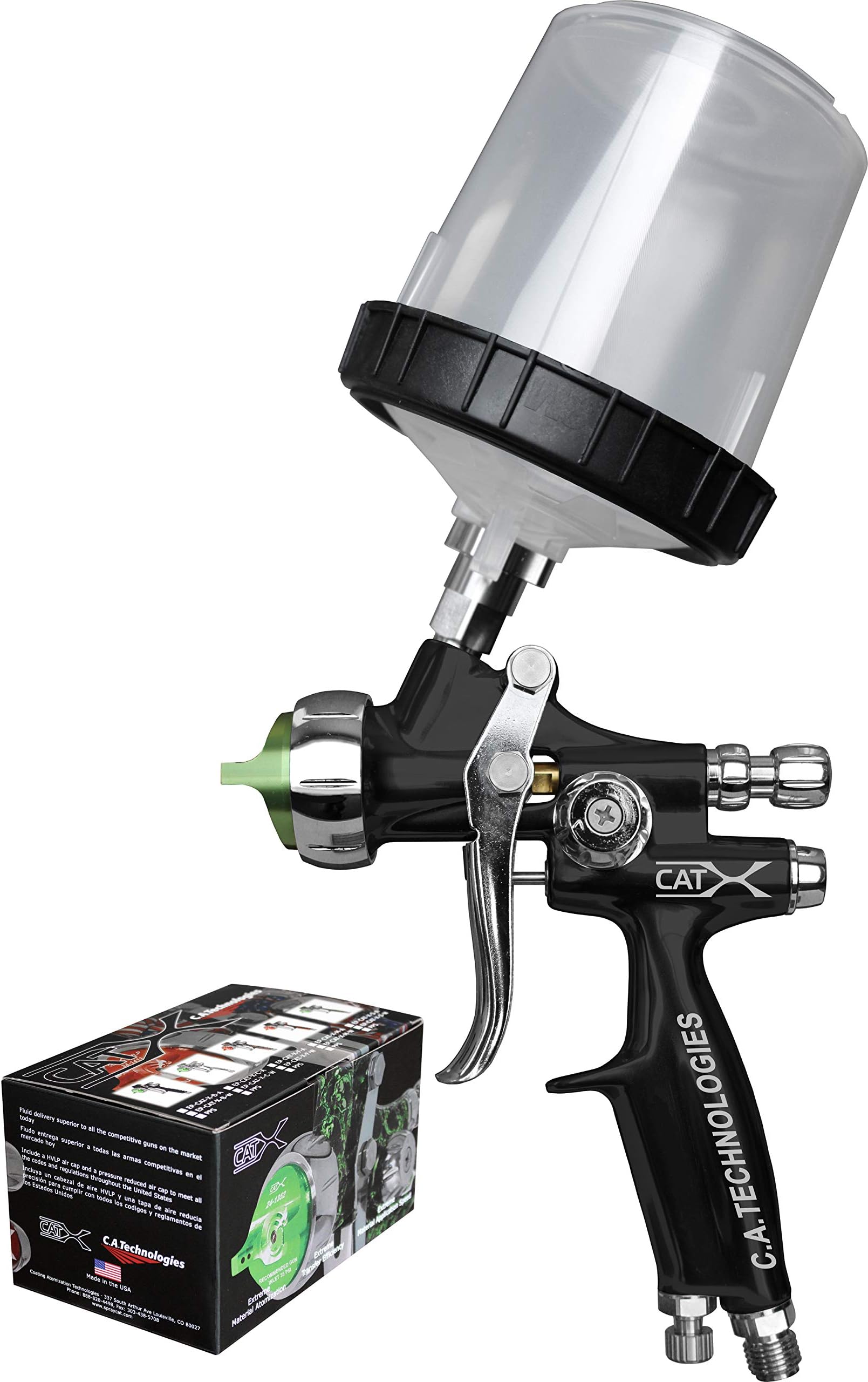 CAT-X Spray Gun (Woodworking E- Pack – 3M PPS Cup – Black Teflon Coated)
