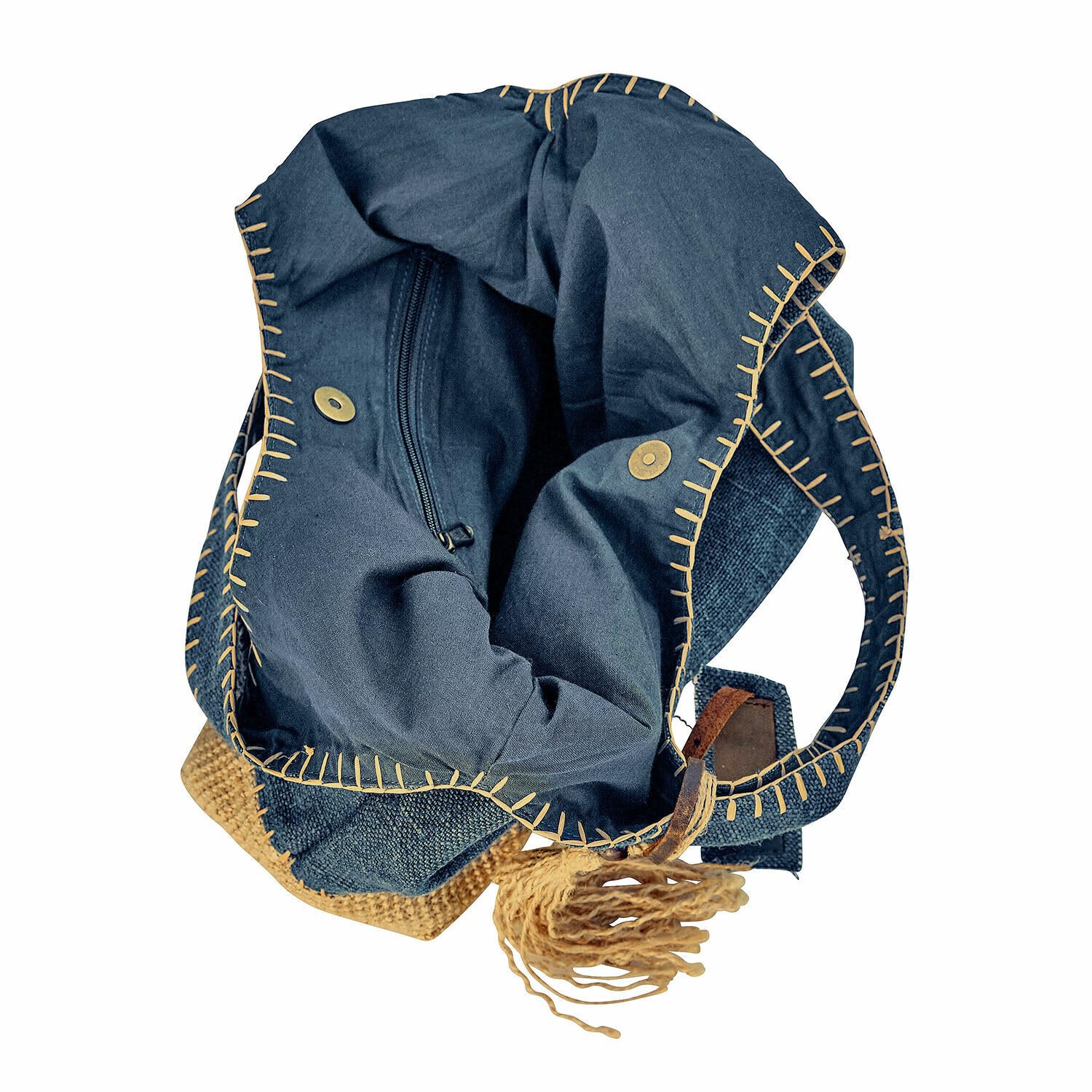 Loberon Tasche 2er Set Cacula, blau/creme