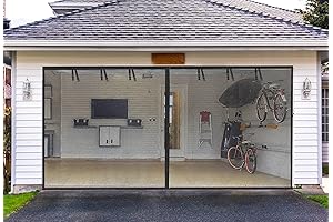 Fiberglass 5.1lb Garage Screen Door for 2 Car Garage (16 x 7 ft)