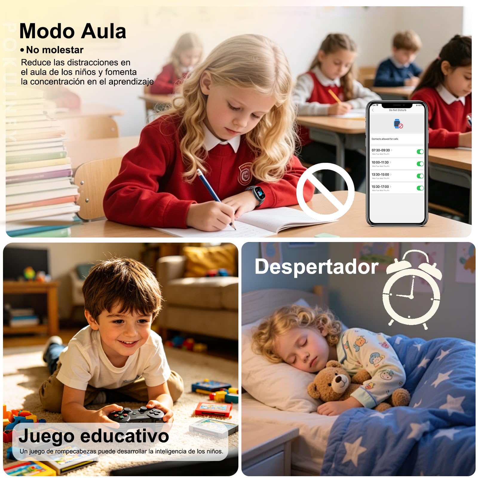 Reloj Inteligente Niño GPS y Llamadas Teléfono Chat SOS Contactos | Despertador Juego IP68 Impermeable Modo Clase Digital Reloj Inteligente Niña Niños Niñas Cumpleaños Regalo