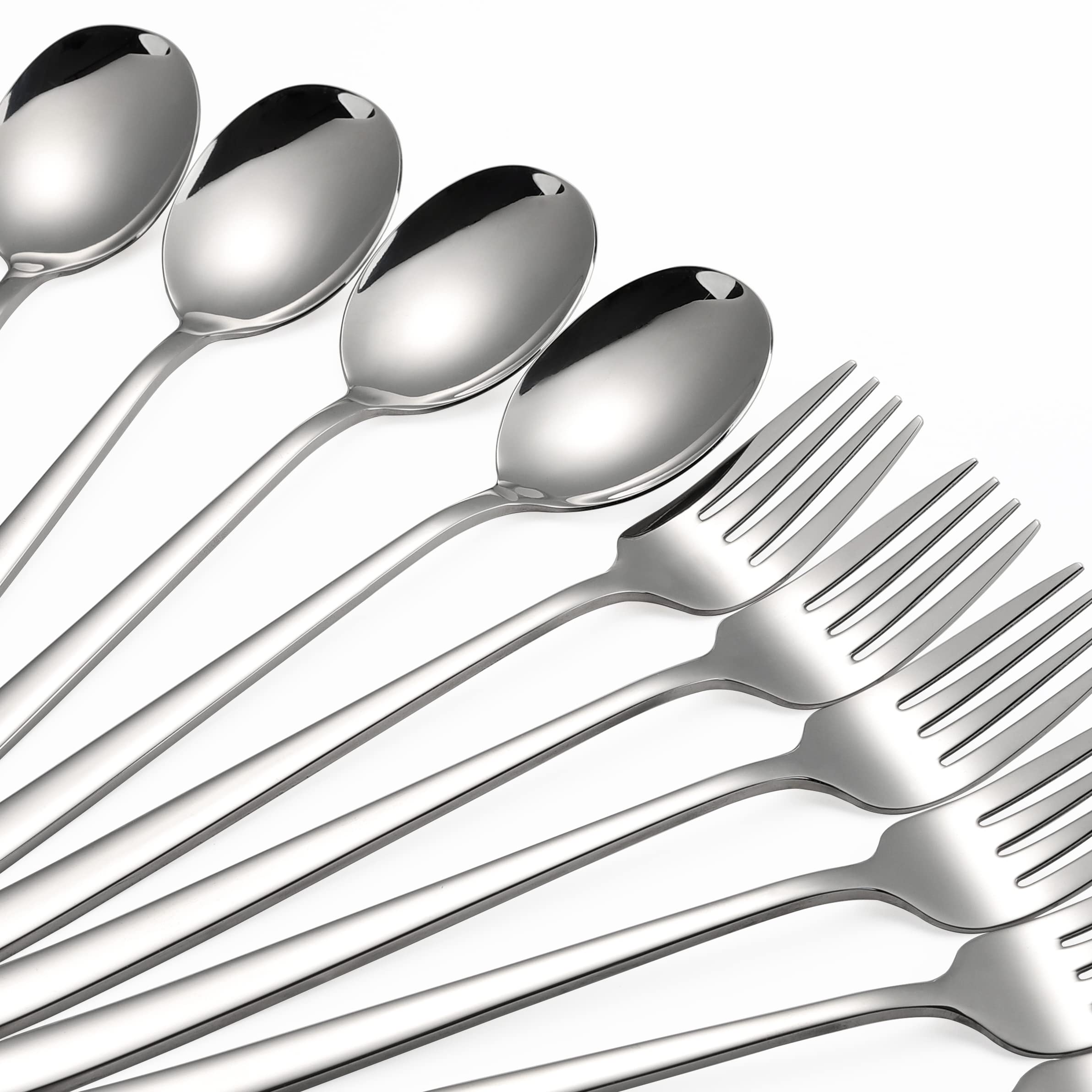 Set di 12 forchette e cucchiai con manico in ceramica, utensili da dessert e forchette in acciaio inox, per 6 persone, set di posate con motivo floreale, set di posate per casa
