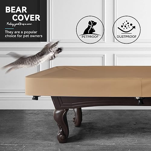 Miniatura 51 de Cubierta de mesa de billar de cuero sintético resistente, cubierta impermeable y resistente a desgarros para mesa de billar de 7/8/9 pies, 9 pies