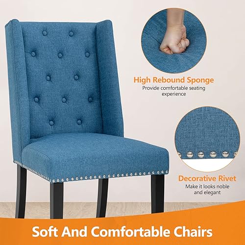 Miniatura 5 de FDW Sillas de comedor, sillas de cocina para sala de estar, sillas de comedor (juego de 2) sillas laterales para restaurante, hogar, cocina, sala de
