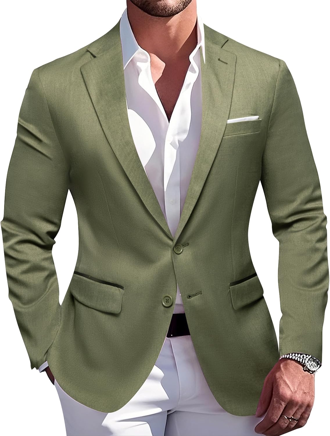 Barry.Wang Mens Casual Blazer Suit Jacket Two Buttons Sport Coat Lightweight Homecoming Business Daily Wedding Dress