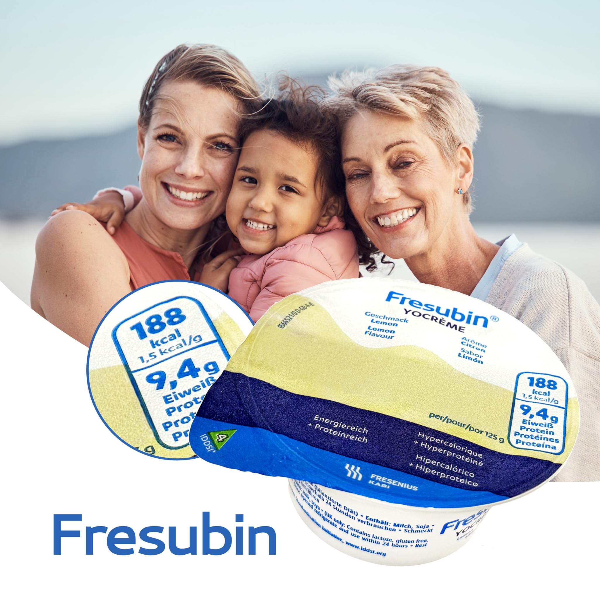 Fresubin YO Creme Lemon 24x125g - Hochkalorische Creme zum Löffeln mit joghurt-frischem Zitronen Geschmack von Fresenius Kabi, 188 kcal pro Becher (125 g) (24er Pack), glutenfrei