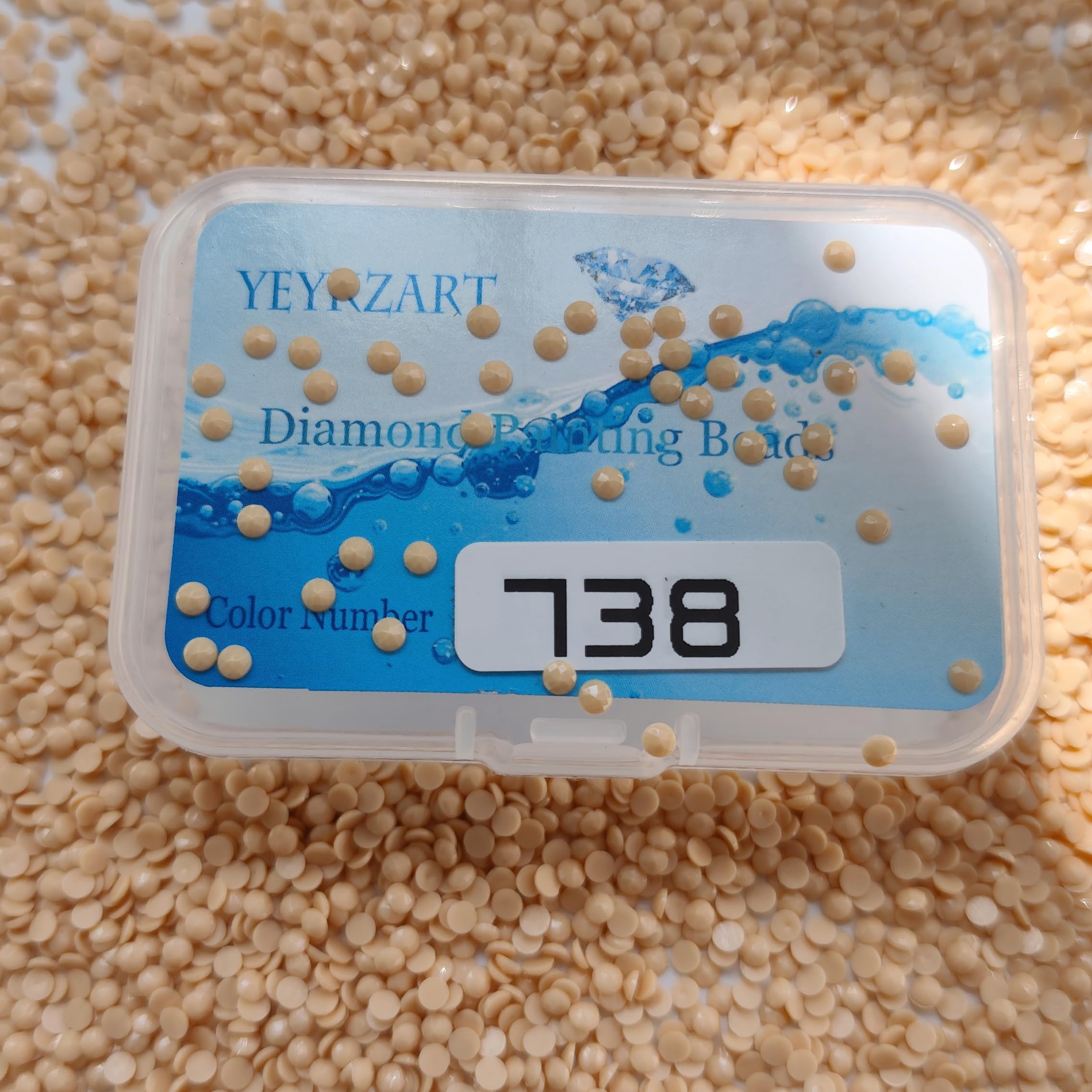 YEYKZART 738 Diamond Painting Replacement Round Diamonds Beads Rhinestones Accessories for Diamond Art Missing Color 3500 PCS — image 1