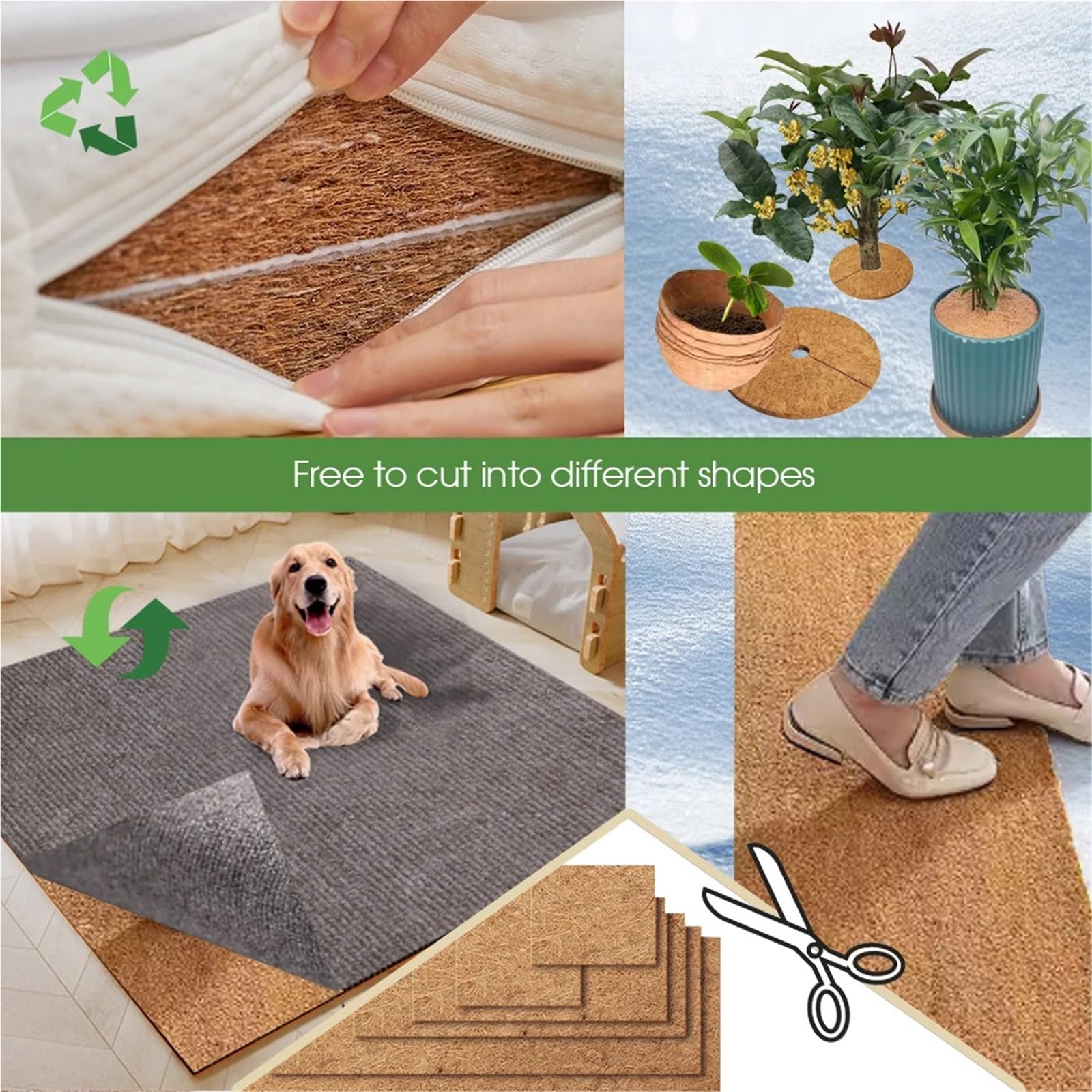 Kokosmatte Pflanzenfaserrolle, Reptilienteppichmatte, Einstreu, Isolierung, Blumentopfkorb, Kokosfaser-Einlage,(50x200cm)