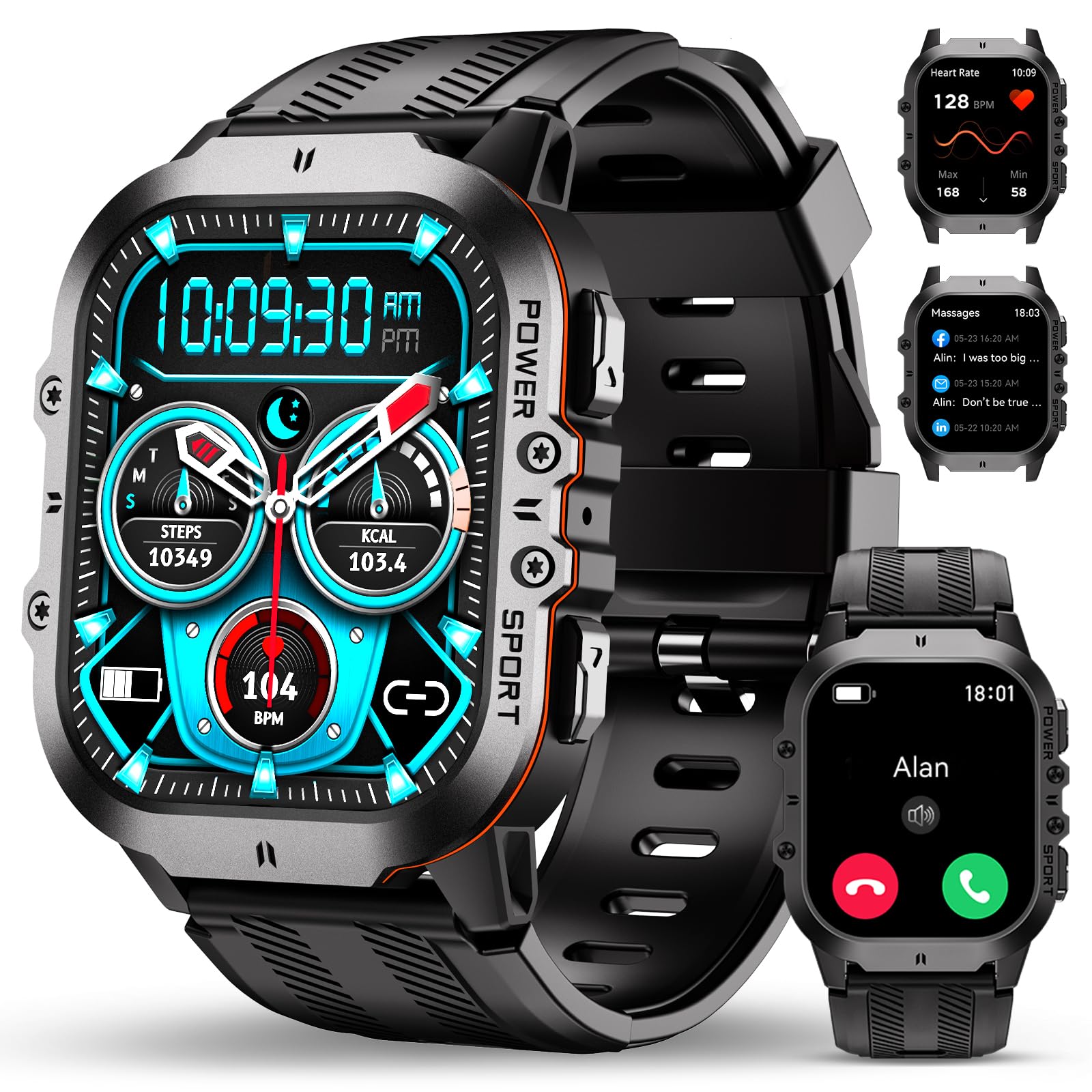 smartwatch uomo military call answer pedometer 120 modalità sportive