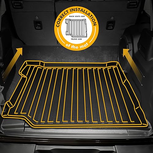 Miniatura 2 de Forro de carga prémium para Jeep Wrangler 4xe 2021-2025  100% de protección, tapete de maletero de automóvil de ajuste personalizado, tapete de