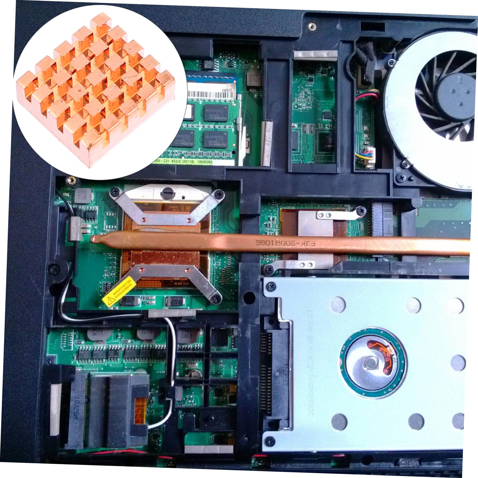 BRIGHTFUFU 8Pcs Copper Heat Sink for Laptop Cooling High Thermal Conductivity Copper Cooling Fin Heat Sink Replacement for Efficient Heat Dissipation