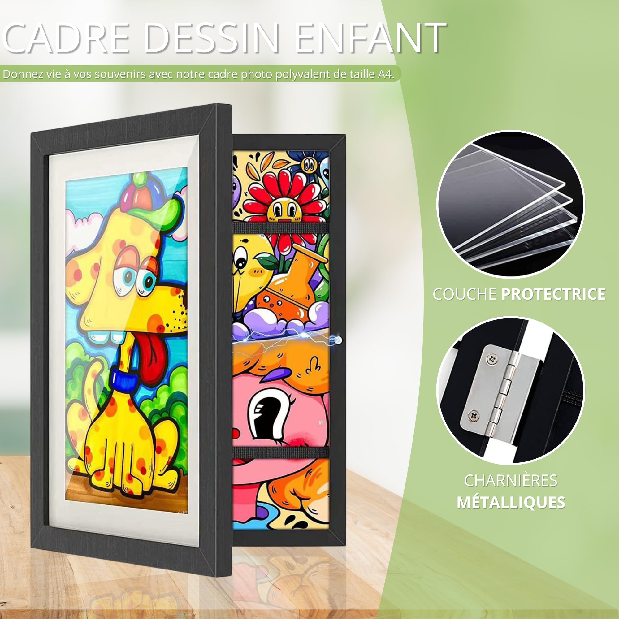 TUKA [6x] Cadre Bois Nature à Documents, A4 Cadre Interchangeable