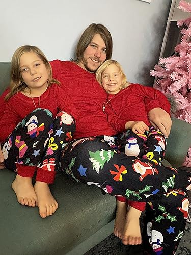 Miniatura 4 de Ekouaer Christmas Pajamas Matching Family Pj Set Long Sleeve Tops and Plaid Pants for Sleepwear Soft Loungewear Pjs