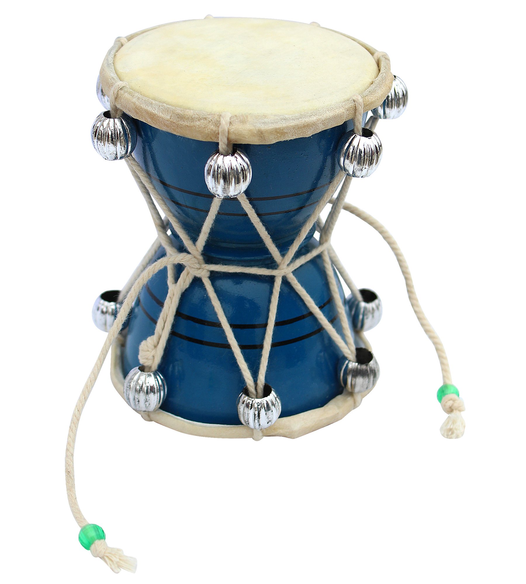 ITOS365 Handmade Damroo for Kids Indian Musical Instrument Tourquise Damru Toy Gift-image-38