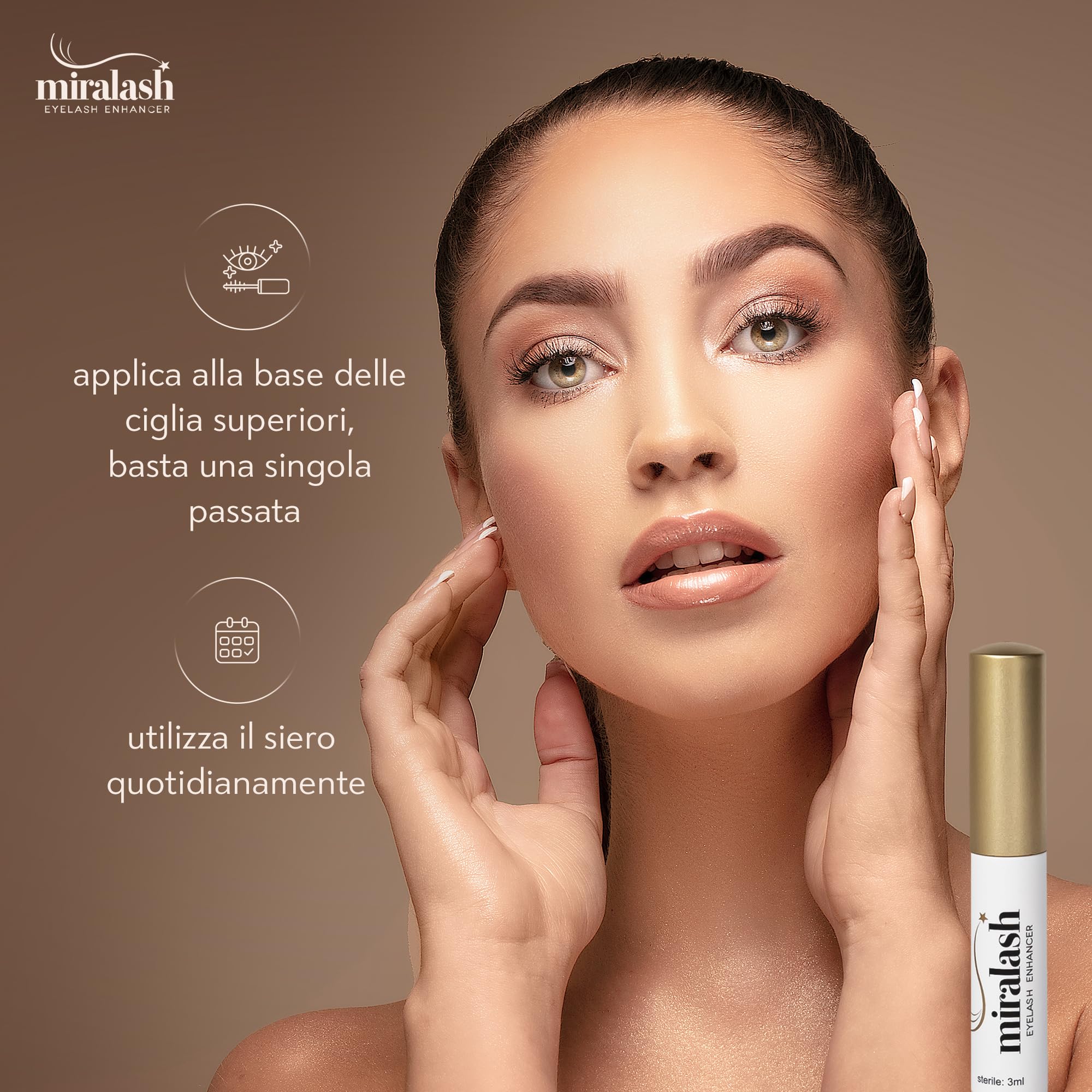 Siero Ciglia Allungante 3 ml – Lash Serum per Ciglia Più Lunghe e Forti, con Ginseng, Crescita Naturale
