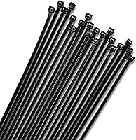 Vista 1 de Bolt Dropper 12-Inch Black Zip Ties 100 Pack - Heavy Duty, Self-Locking Nylon Cable Ties for Indoor and Outdoor Projects - UV and Weather Resistant