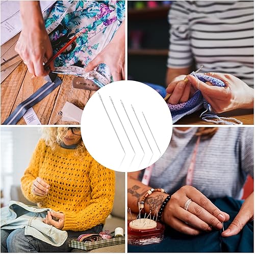 Miniatura 7 de 25 agujas autoenhebradas, agujas de coser de acero inoxidable fáciles de roscar, agujas de coser grandes para ojos, agujas de mano bordadas con