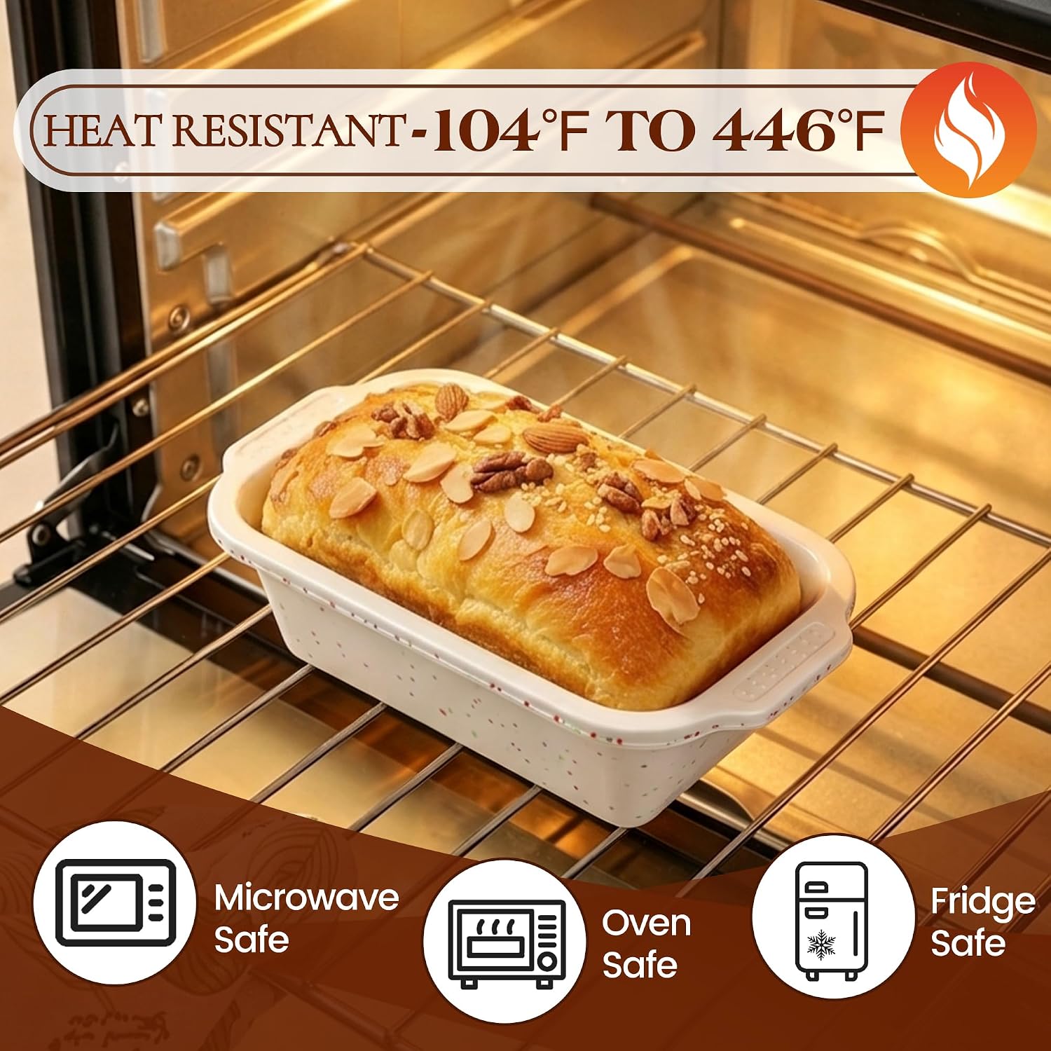 Silicone Bread Loaf Pans - 6 x 3.5" Metal Reinforced Frame Baking Mold