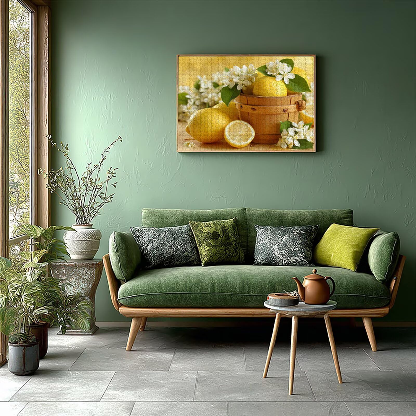 Żółte drewniane puzzle 3000 sztuk, kwiat puzzle dla dorosłych z pudełkiem 122 x 81 cm, łamigłówki, dla mężczyzn kobiet nastolatek, kreatywne gry logiczne, dekoracja domu prezent, 9-7226