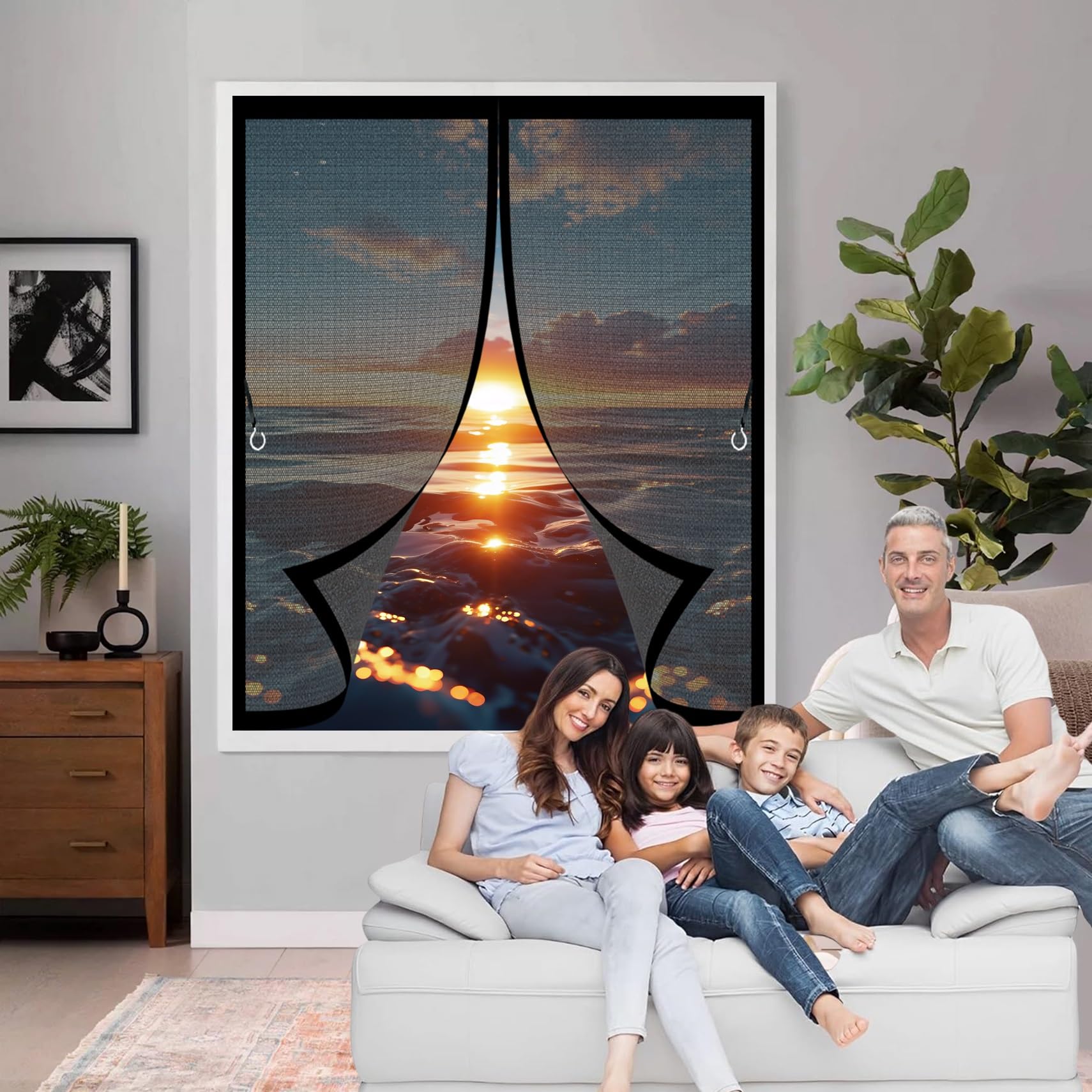 Rideau moustiquaire magnétique fermeture automatique intégrale 68x84cm