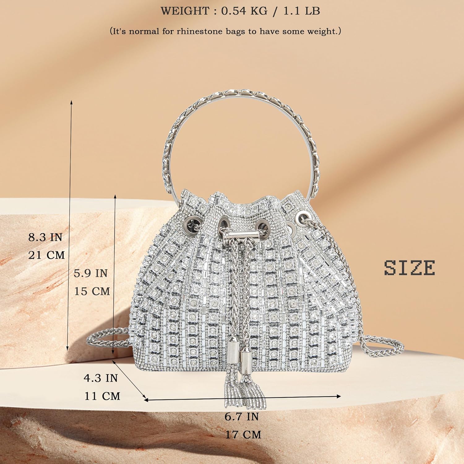 BBTT.ful Sparkling Women's Evening Handbags Rhinestone Purse Crossbody Bag Wedding Prom Party Club Purses